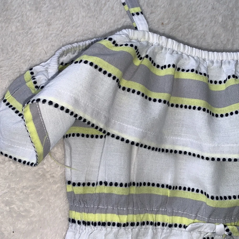Janie and Jack Ruffle Sundress 2T White Gray Yellow Dress